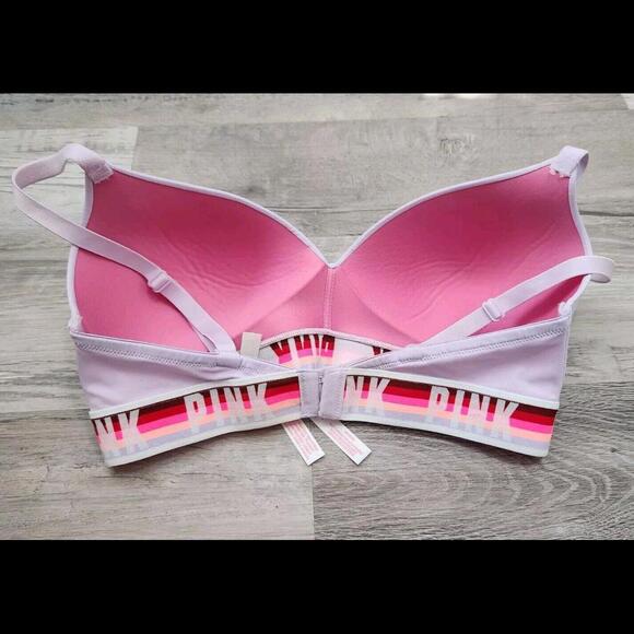Victoria Secret Wear Everywhere Wireless bra 36d Logo Band Lavender Lightly Line - Picture 2 of 5